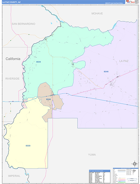 La Paz County, AZ Zip Code Map